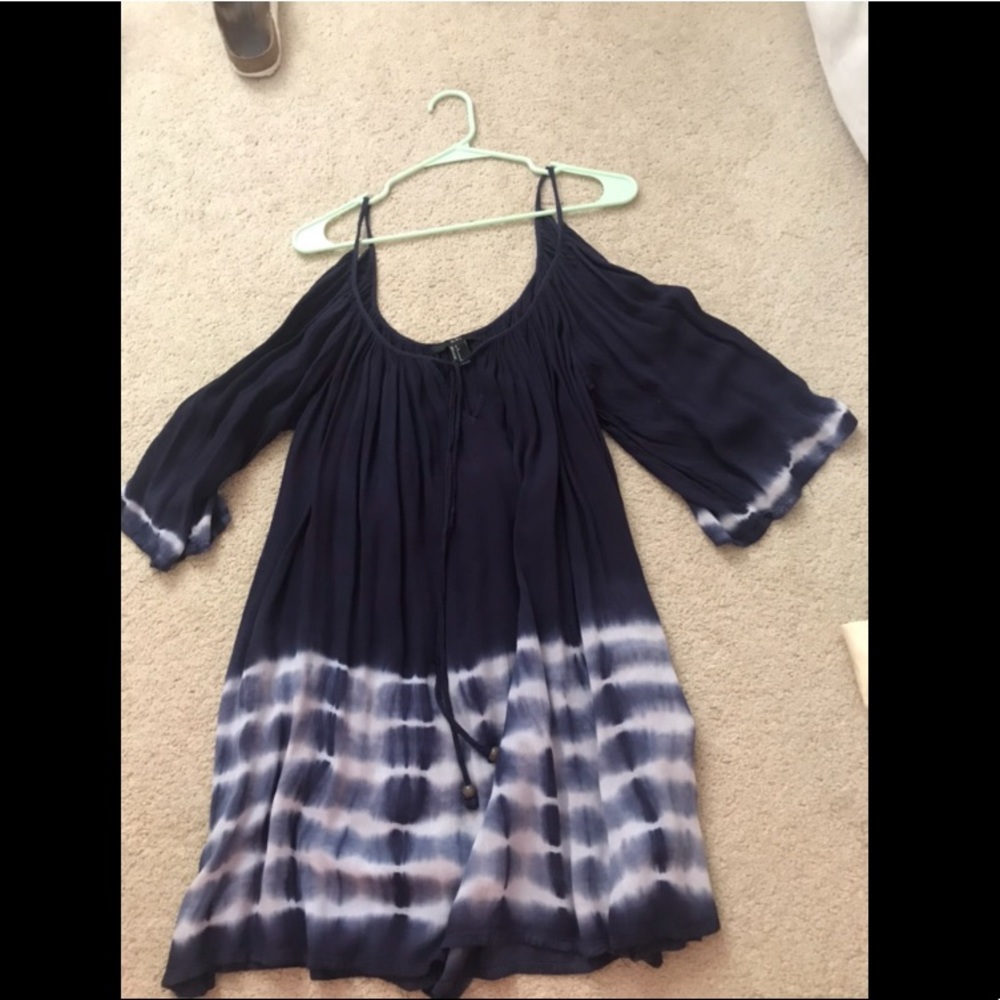 navy tie die beach coverup/dress